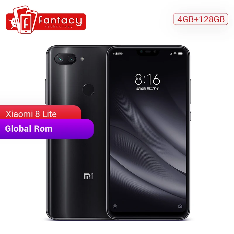 Глобальная ПЗУ Xiaomi mi 8 Lite 4 Гб 128 ГБ Восьмиядерный процессор Snapdragon 660 AIE 6 26 дюйма 1080P