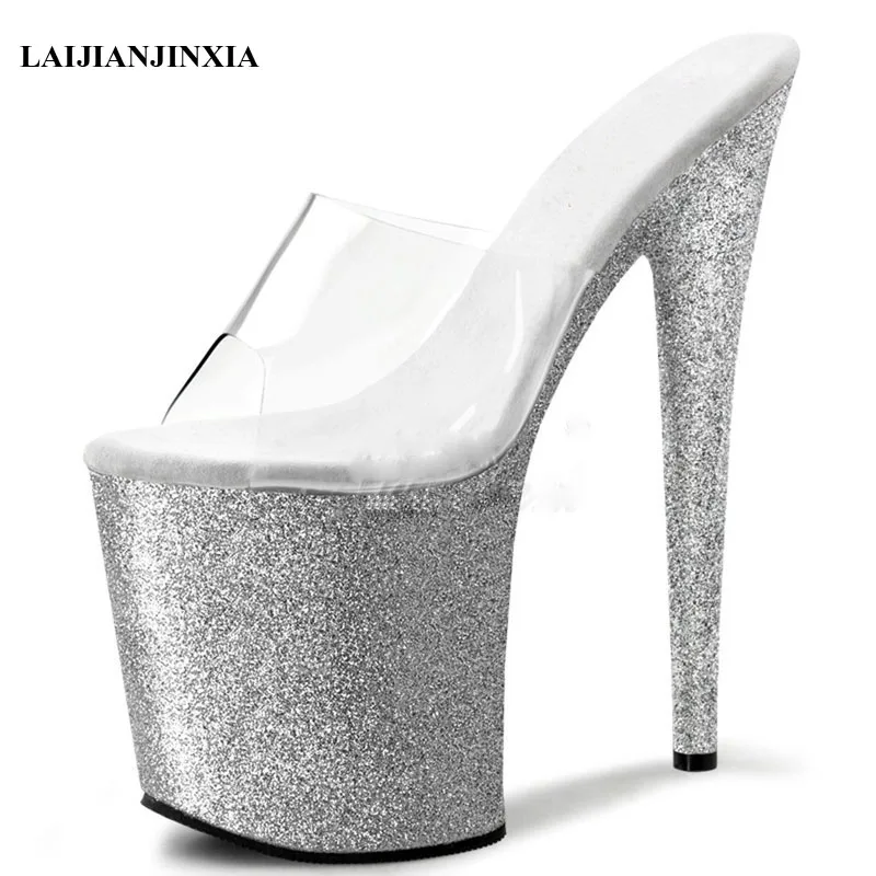 

LAIJIANJINXIA новые тапочки с открытым носком 20 см обувь на очень высоком каблуке платформа обувь для танцев на шесте Звездная модель обуви, свадебная обувь