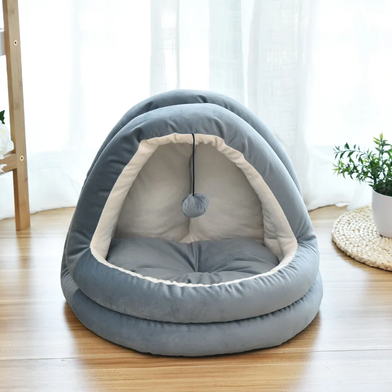 Navy blue Домик для кошачьего потомства собаки гнездо маленькая собачка Тедди спальный мешок Мягкий щенок складной дом собака кроватка для котят Hondenmand монгольские юрты - Цвет: Navy blue
