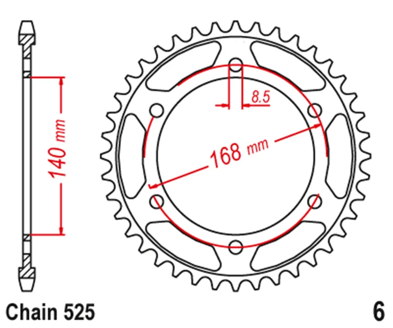 

Motorcycle Front Rear Sprocket Chain Set 525 Chains Kits For BMW F800 R F800R K73 2009-2018 8.5mm Bolts