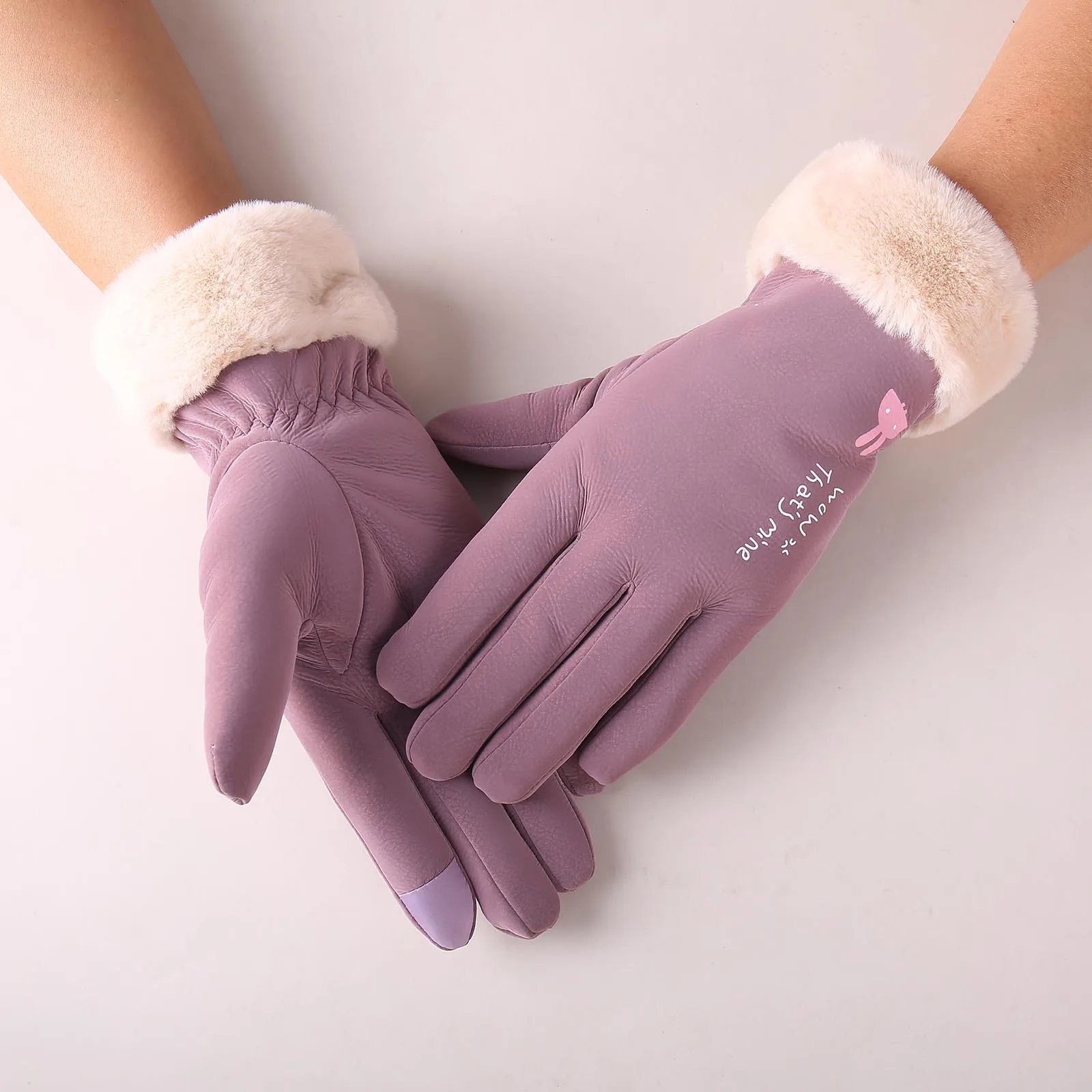 Женские зимние перчатки теплые водонепроницаемые для сенсорного экрана