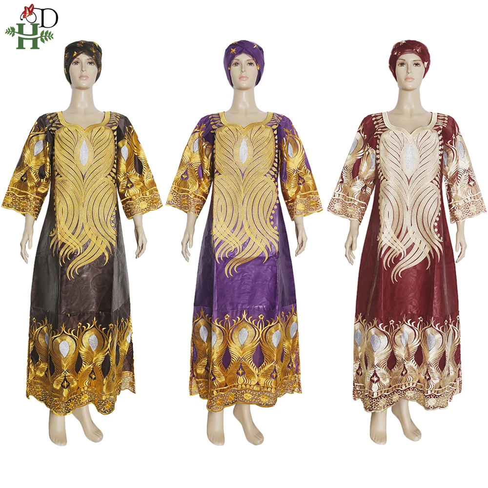 H & D африканские макси платья богатые женщины Bazin платье XXXL размера плюс Dashiki