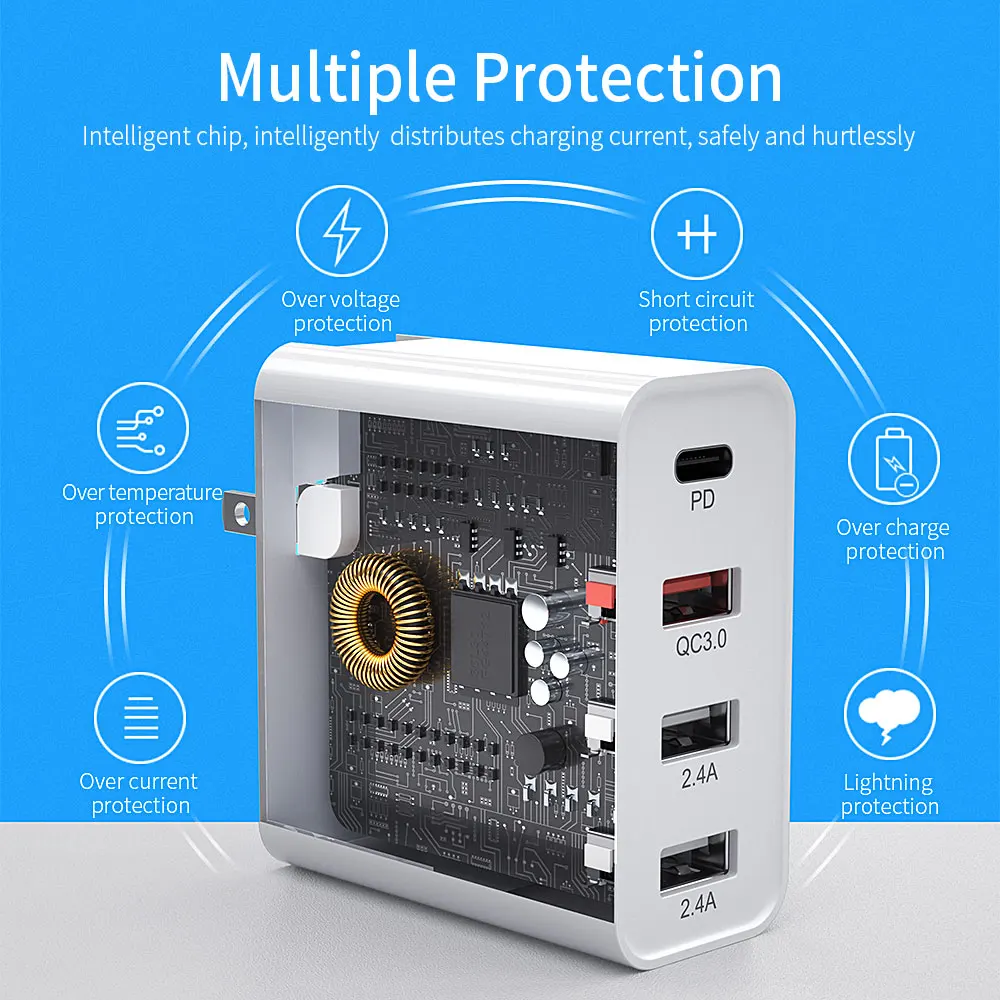 GOOJODOQ PD зарядное устройство 48 Вт USB быстрое зарядное устройство QC3.0 настенное зарядное устройство для iphone 11 XS Max Pro Apple iPad для samsung huawei Xiaomi Tablet