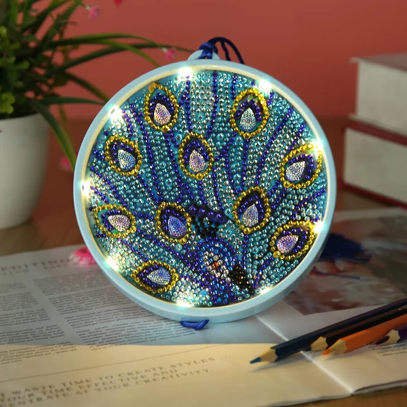 5D DIY Diamond Painting LED Night Light with Tassel Embroidery Hanging Lamp Oranments Home Table Derorations | Дом и сад