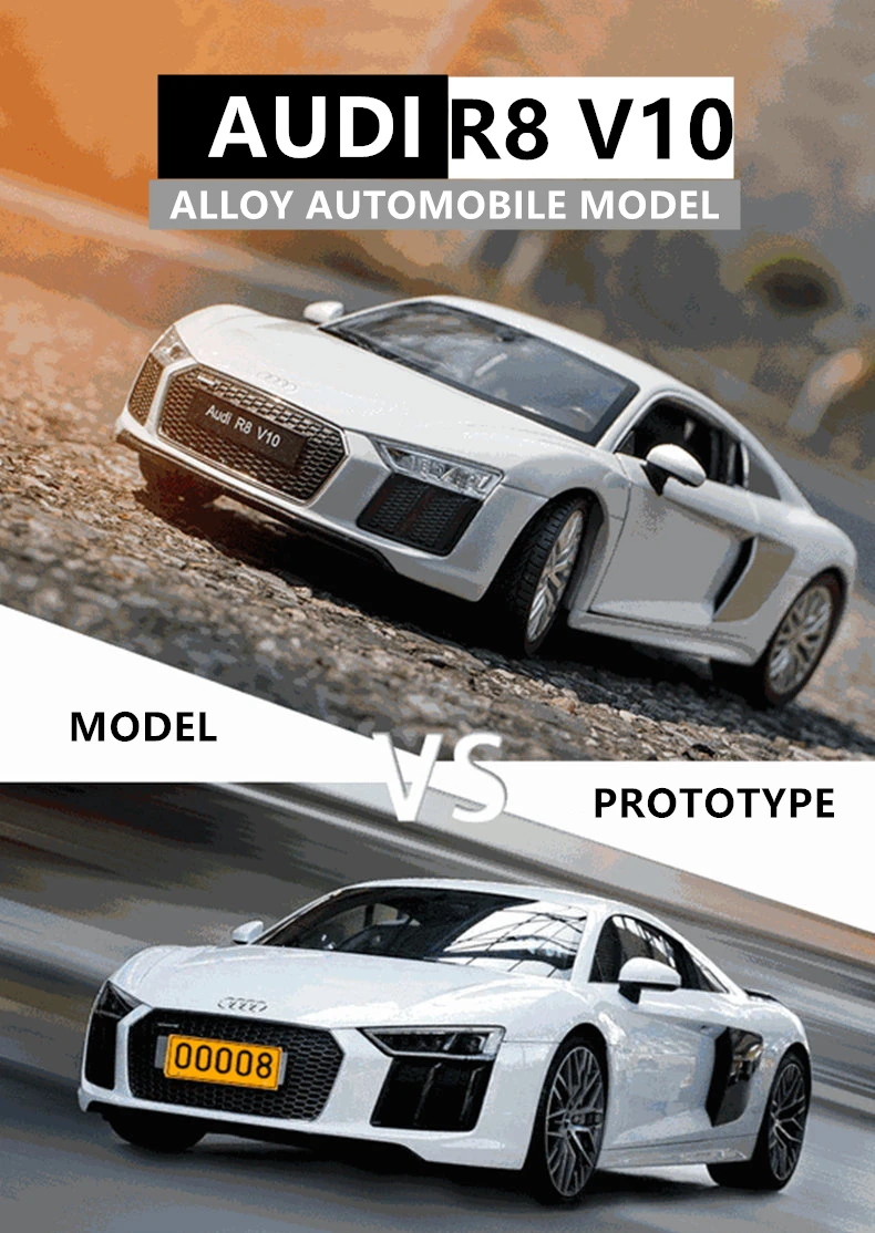 Welly 1:24 Audi R8 V10 TT автомобиль сплав модель автомобиля моделирование автомобиля украшение коллекция Подарочная игрушка Литье под давлением модель игрушка для мальчиков