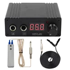 Дизайн черный источник питания Татуировки Цифровой ЖК-дисплей с педальным переключателем и зажимом шнур Комплект для тату-машины поставки