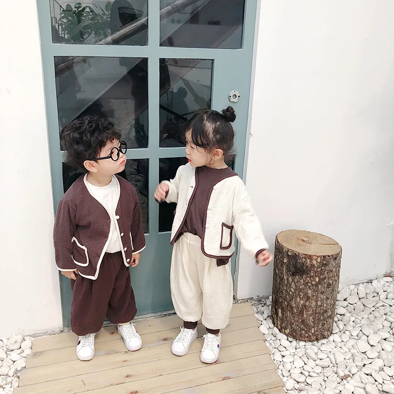 Детское пальто Новая корейская детская одежда осеннее хлопковое для мальчиков и