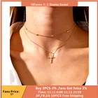 Женское Ожерелье из металлического сплава, с подвеской в виде креста