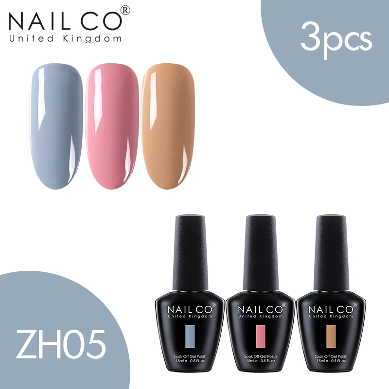 NAILCO 3 шт. набор гель-лака UV Vernis Полупостоянный Праймер УФ-гель для ногтей Краска Декоративный Лак для ногтей Гибридный отмачиваемый Гель-лак
