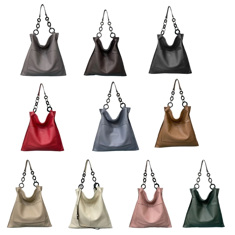 

Leather Shoulder Bag Vintage Large Tote Bags Large Capacity Chain Shopping Bags 35EF