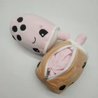 Двухсторонний двустороннийпотайной мешок Boba Plushie, пузырьковый чай, плюшевая кукла, мягкая набивная Boba, молочный чай для детей, подарок на день рождения для девочек, игрушки