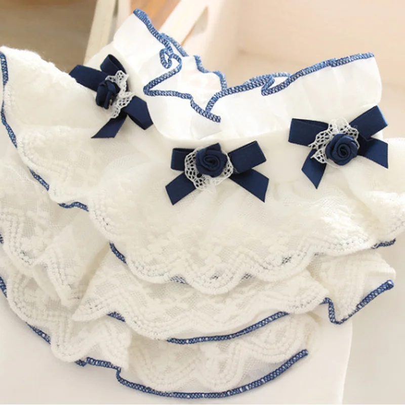 Милая Белая Блузка для девочек хлопковые топы с длинными рукавами и кружевным