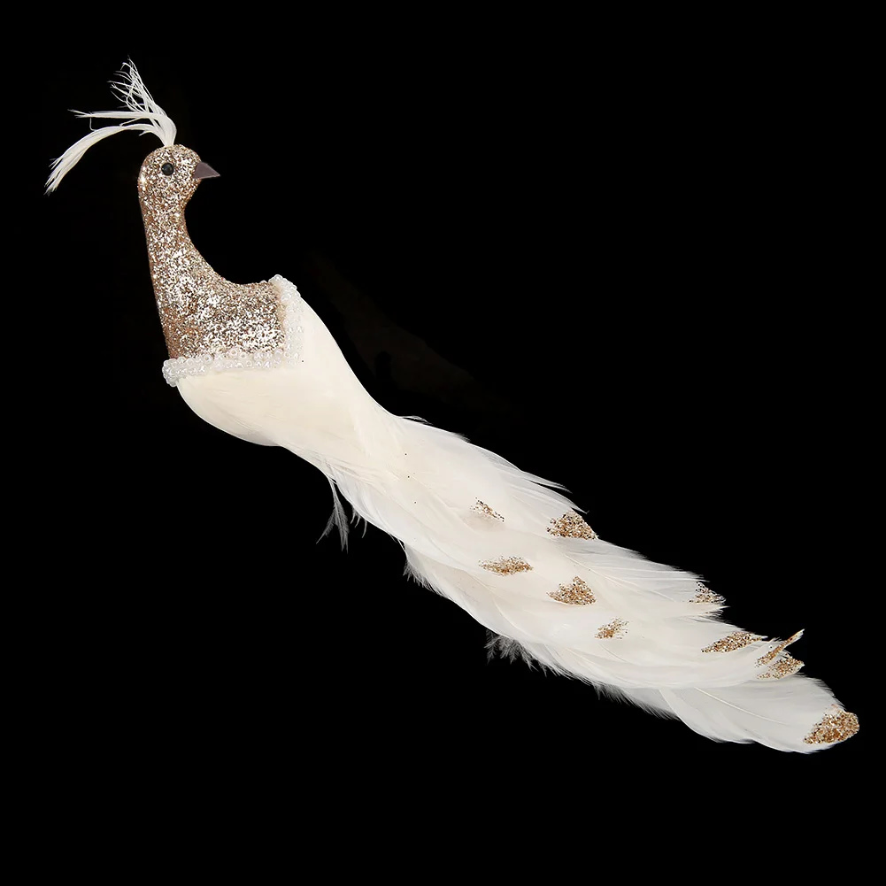 Artificial Simulation Feathers Peafowl Bird Model Garden Decoration Ornaments Wedding Ornament | Дом и сад