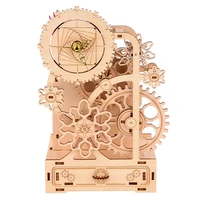 wooden puzzle diy puzzle assembling lucky turntable clockwork music box pen holder kids toy gift 3d puzzles