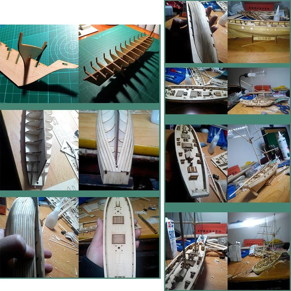 

1:130 Classical DIY Retro Wooden Children Assembly Gift Ship Home Mini Sailing Boat Model Scale Decoration Toys