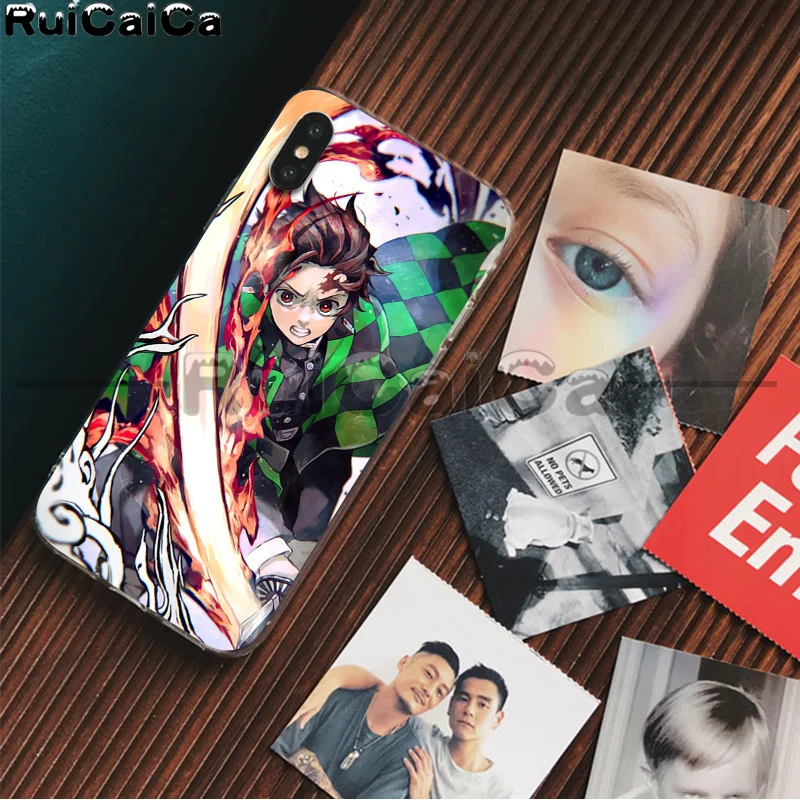 RuiCaiCa Demon Slayer Kimetsu No Yaiba рукоделие принт рисунок чехол для телефона iPhone 8 7 6S Plus X XS MAX 5 5S SE XR 11 11pro