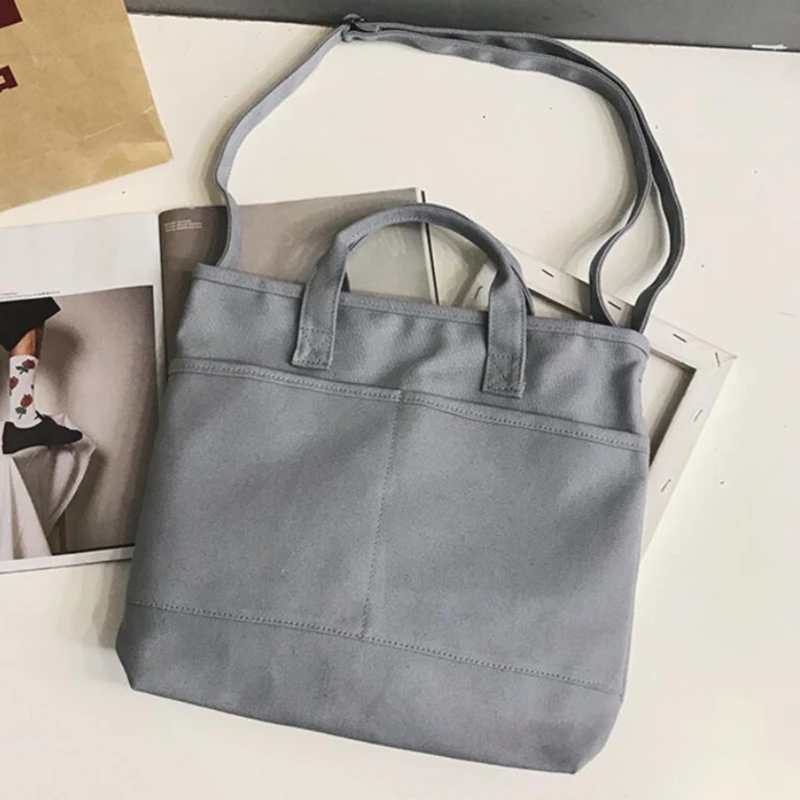 

New Women Quality Canvas Handbag High Capacity Shoulder Bag Reusable Shopper Tote Ladies Eco Cloth Bags For Female