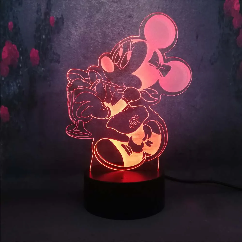 mickey Милый Шарик изображением Микки 3D ночной Светильник Иллюзия 7 цветов светодиодный светильник s usb Рождественский Декор на день рождения светильник s подарок настольная лампа Детский Светильник - Испускаемый цвет: mickey