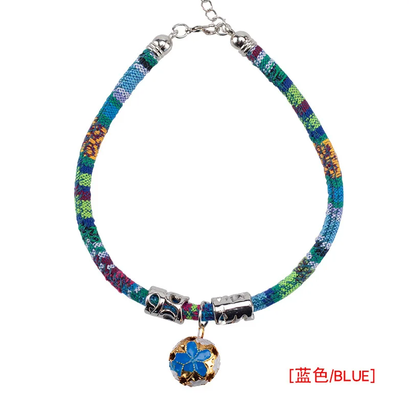Boho ошейник для кошек с колокольчиком милый регулируемый ремешок щенка модное