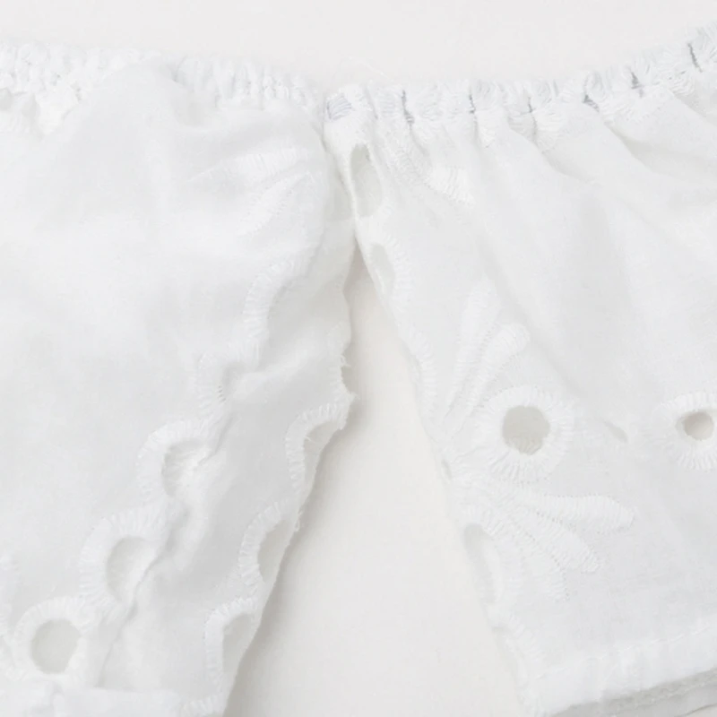 

Women Off Shoulder Strapless Lace Mini Dress Hollow Out Ruffle Casual Summer New 23GE