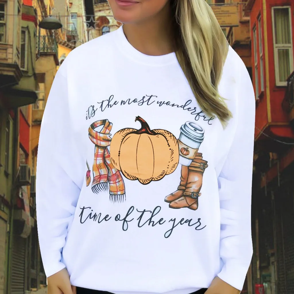 Модный пуловер с буквенным принтом топы толстовка Повседневная Женская Осенняя