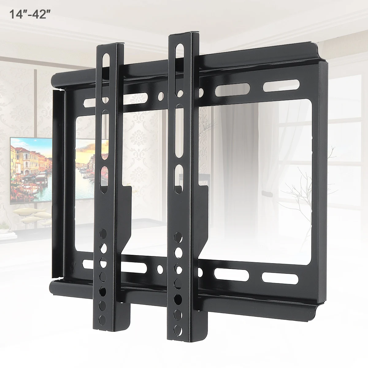 

Universal 25KG Adjustable TV Wall Mount Bracket Flat Panel TV Frame with Level Instrument for 14 - 42 Inch HDTV Flat Panel TV