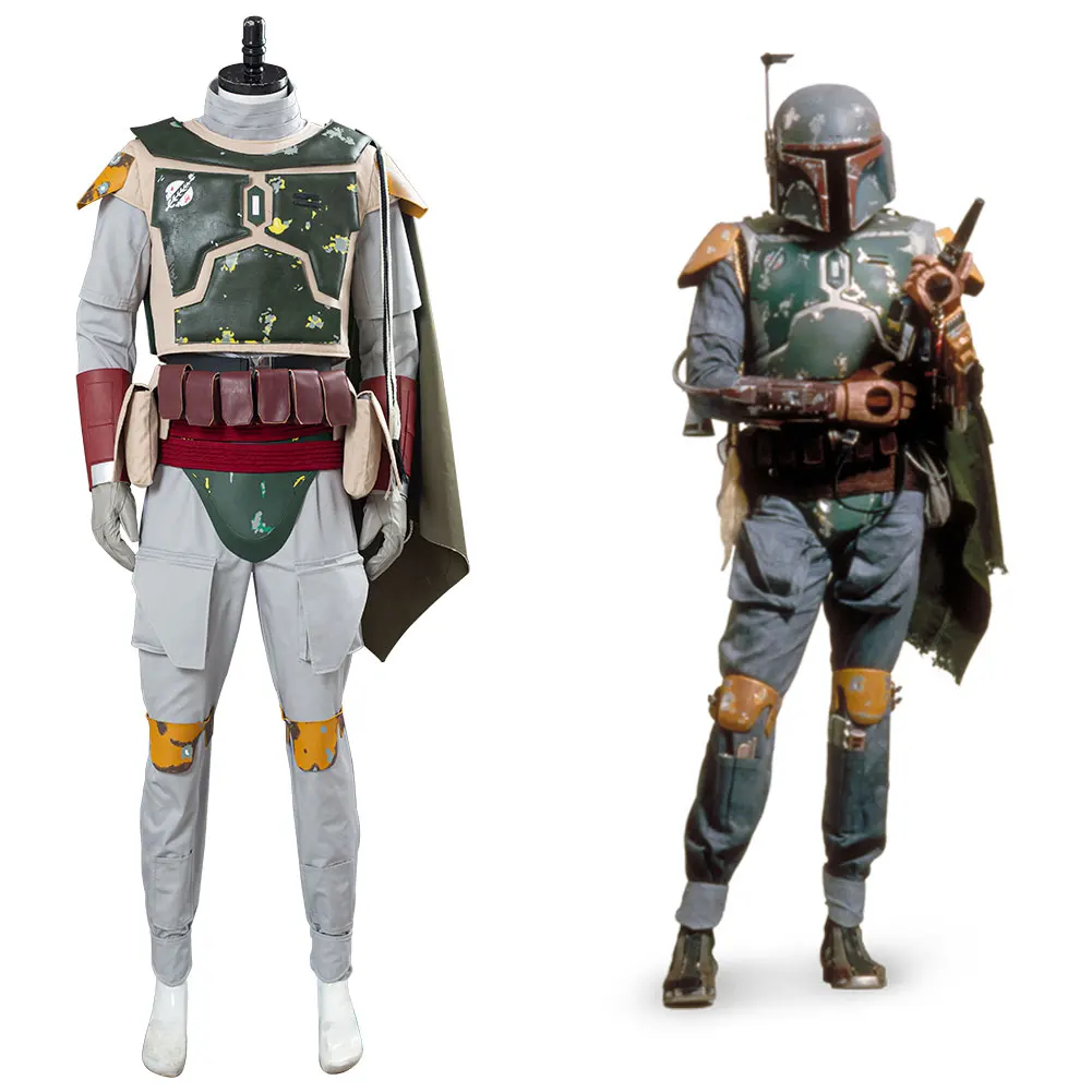 В наличии мужская униформа для косплея Boba Fett со звездами бронированный жилет