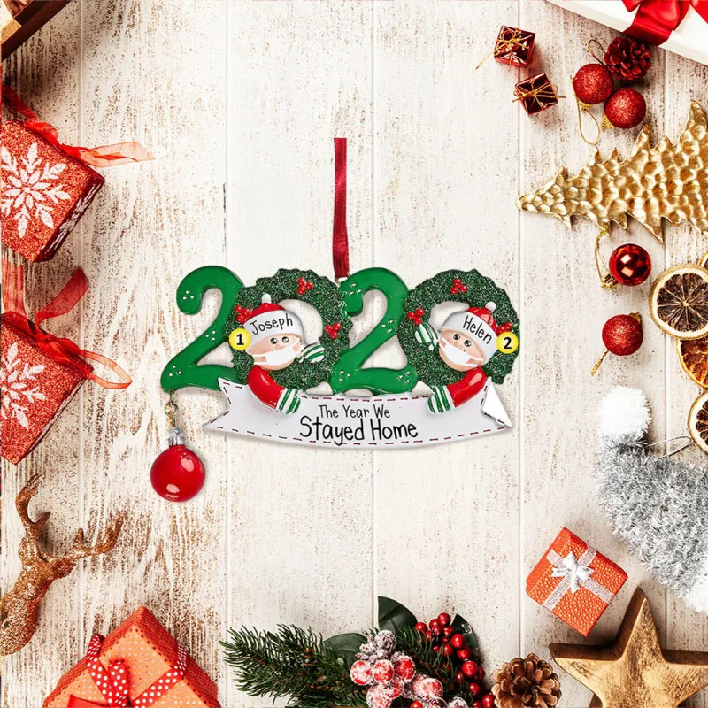 Рождественские украшения для дома 2020 карантин рождественская подвеска украшение сделай сам с именем