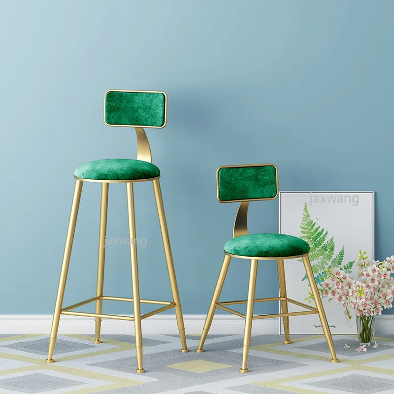 Нордический Железный арт Золотой барный стул простой домашний задний обеденный
