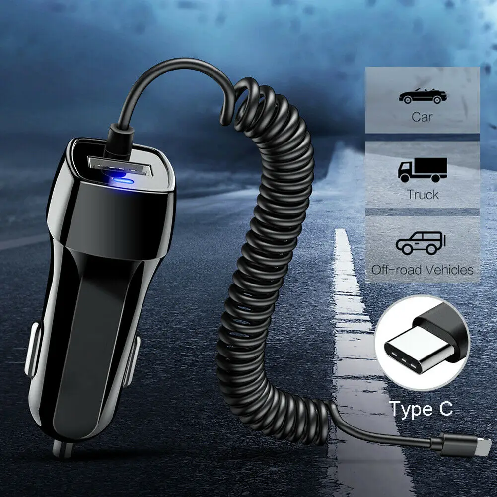 Универсальный двойной зарядное устройство usb для iPhone X XR XS Max Micro Тип usb C кабель для зарядки в автомобиле для samsung S8 S9 плюс