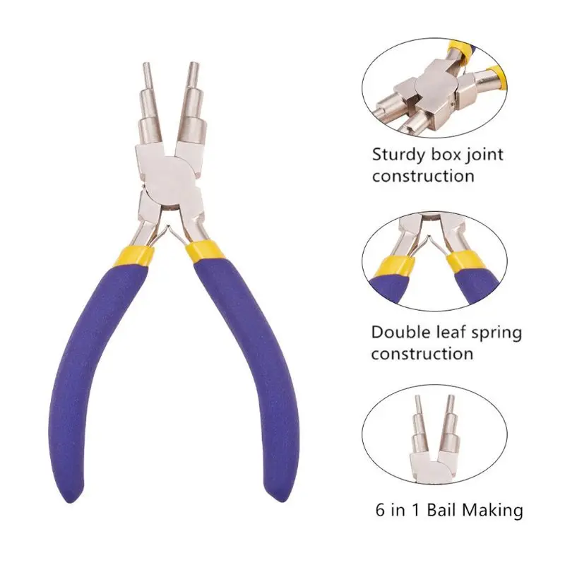 

6 in 1 Wire Wrapper Looping Forming Plier 6Step Multi Size Barrels Jewelry Plier