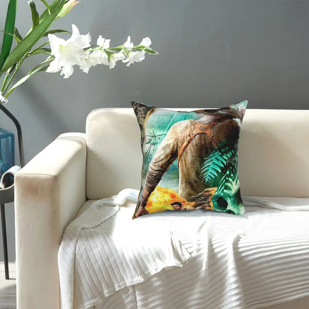 

Uncharted Drake's Fortune Assassins Creed Valhalla Viking,Vikings Square Pillow Case Polyester Pillowcover Home DecorNorseNordic