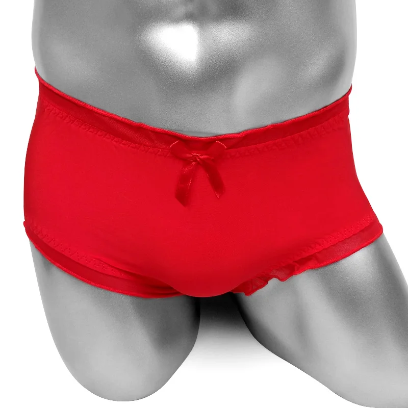 Трусы-брифы Sissy мужские пикантное нижнее белье из нейлона с низкой посадкой