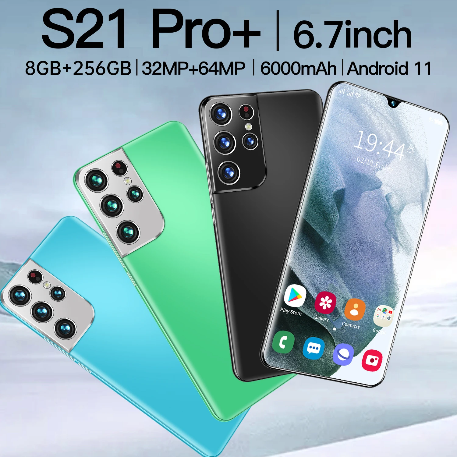 

Galxy S21 Pro+ Global Version 8+256GB Smartphone 6.7"Display 6000mAh Battery Mobilephone 32+64MP Camera 5G LTE Cellphone Face ID