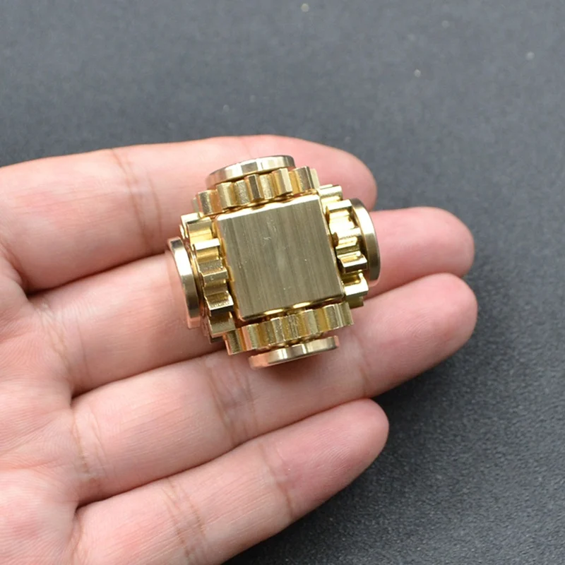 

Gear Cube Spinner Finger Copper Mechanical Gyro Linkage Hand Spinner Fingertip Adult Decompression EDC Toys
