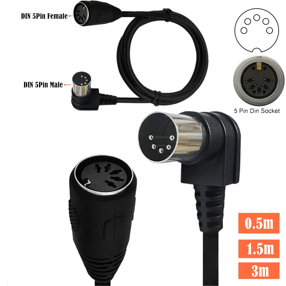 Кабель-адаптер для MIDI-клавиатуры разъем 5Pin 90 градусов | Компьютеры и офис