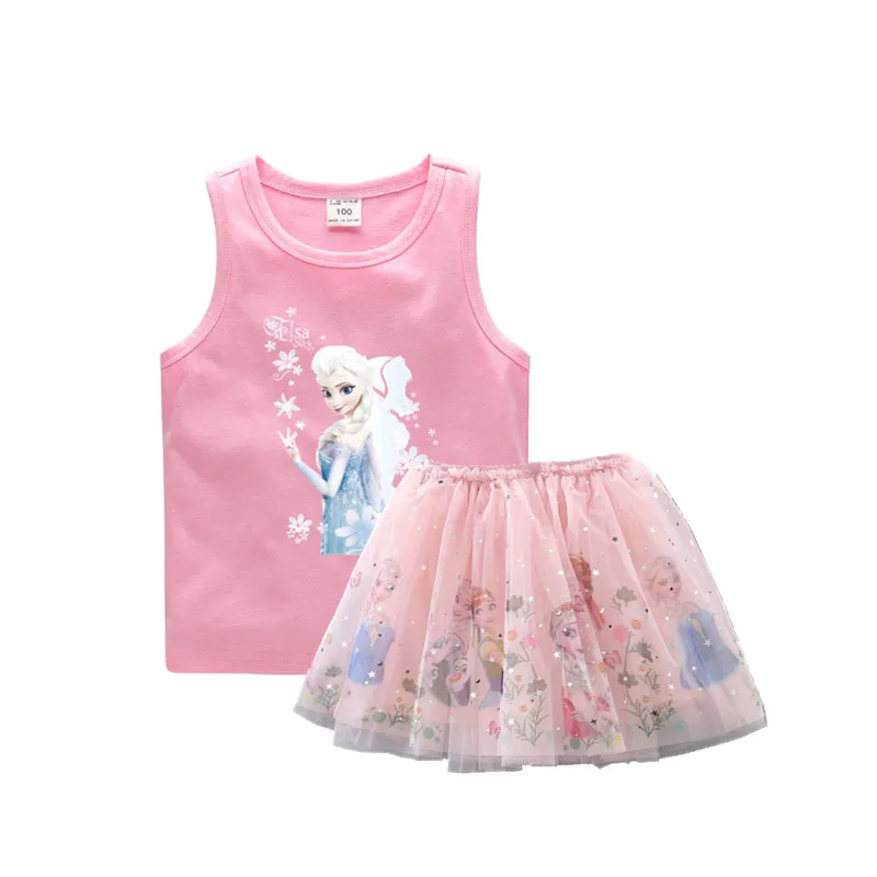 

Летняя Праздничная детская одежда на день рождения, детская одежда, комплект одежды для маленьких девочек, модный жилет и юбка принцессы «Х...