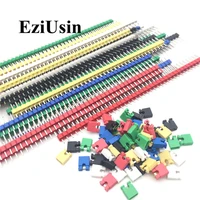 90pcslot 2 54 40 pin 1x40 single row male breakable pin header connector strip jumper blocks for arduino colorful 2 54mm