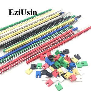 90pcslot 2.54 40 Pin 1x40 Single Row Male Breakable Pin Header Connector Strip  Jumper Blocks for Arduino Colorful 2.54mm