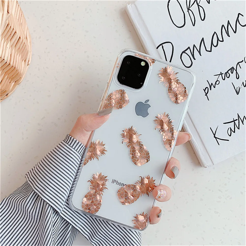 N1986N покрытие из розового золота для iPhone 11 11 Pro Max X XR XS Max 7 8 Plus чехол для телефона роскошный художественный лист Дерево мягкий IMD для iPhone 11