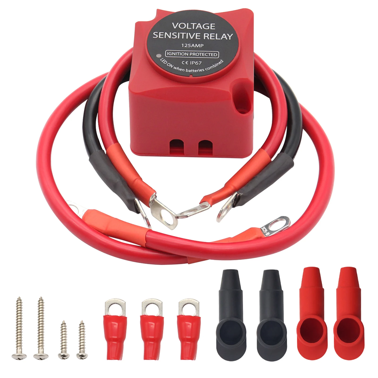 

12V 140 Amp Dual Battery Smart Isolator & ATV UTV Wiring Kit by KeyLine Chargers Voltage Sensitive Relay for RV Marine Vehicles