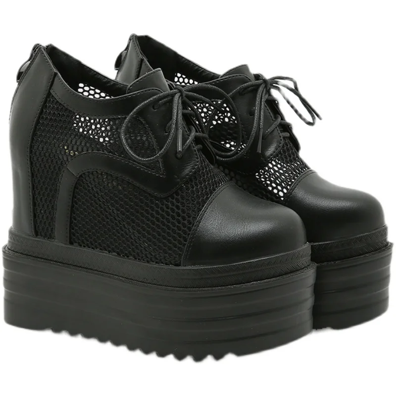 Женские туфли-лодочки на резиновой подошве черные кожаные туфли высоком каблуке