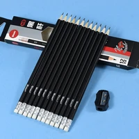 950512pcs hb writing pencils wooden eraser pencils with sharpener kids gifts students pencils school office supplies
