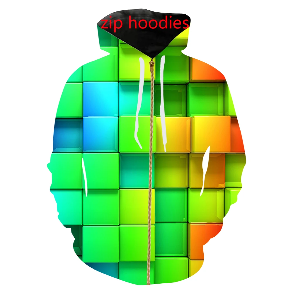 Красочный квадратный жилет с 3d принтом/футболки/толстовки на молнии/Брюки Модный