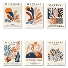 Настенные постеры с абстрактными линиями Матисса в скандинавском стиле, Художественная печать на холсте с изображением цветов, для украшения гостиной