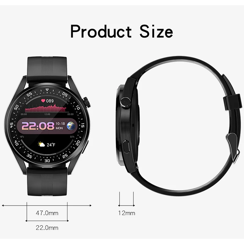 2021 new smart watch for huawei watch 3 pro bluetooth call listen to music heart rate monitor pedometer for ios android free global shipping