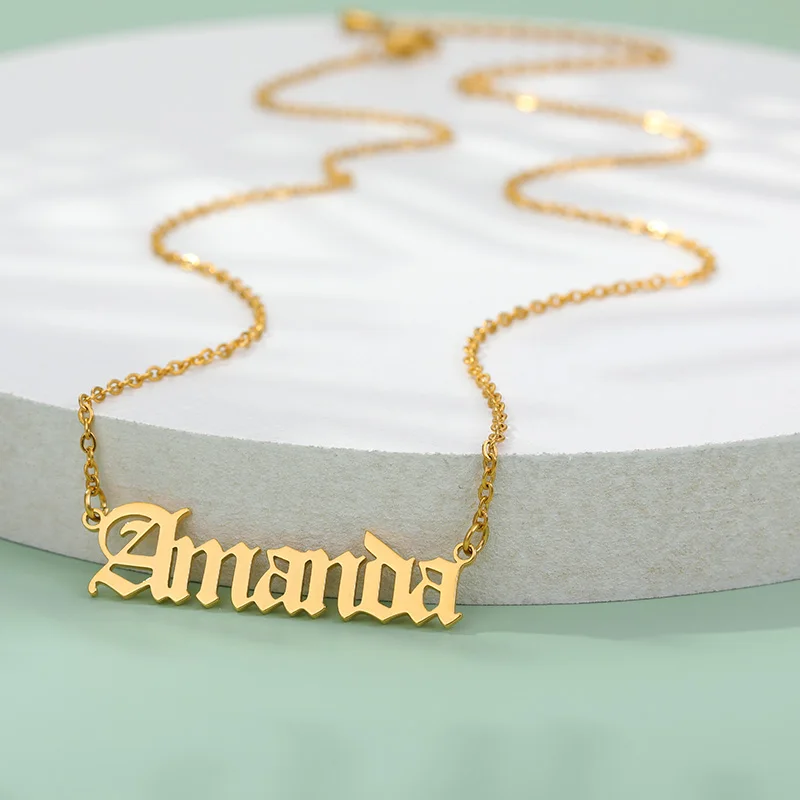 Старинное английское милое ожерелье с надписью папа и мама готическое ювелирное