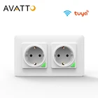 Умная настенная розетка AVATTO Tuya, 16 А, Wi-Fi, дистанционное управление через приложение, Вилка питания Wi-Fi, умная розетка для Google Home, Alexa