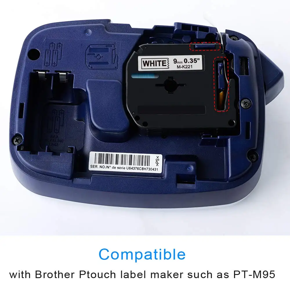 1 шт. 9 мм * 8 м mk 821 черный на Метка Ленты Совместимость для Brother p touch лента этикеток