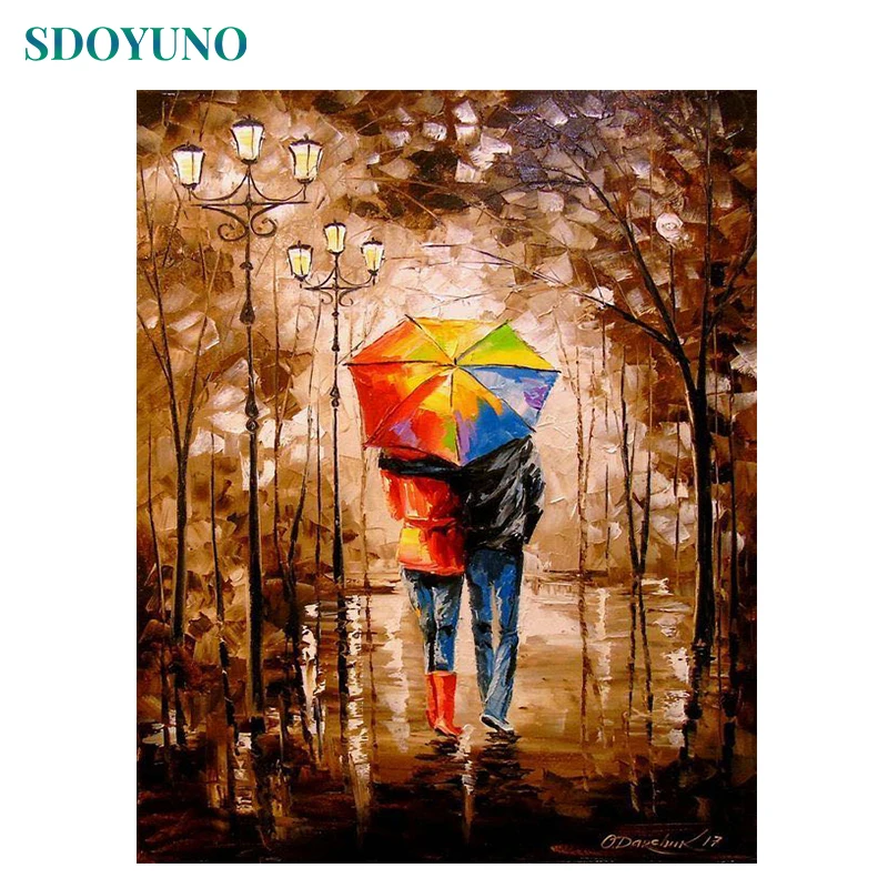 

SDOYUNO Paint By Numbers For Adult Scenery DIY Oil Painting By Numbers On Canvas Landscape 60x75cm Frame Number Painting Decor